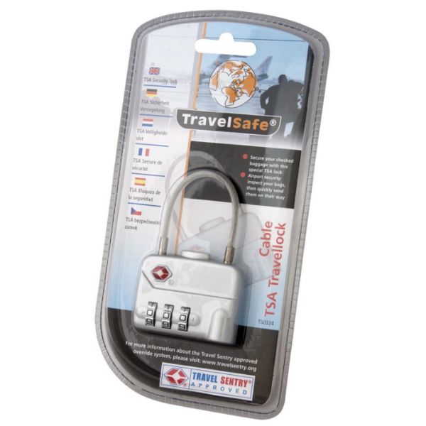 TravelSafe 3-siffrig Travellock med kabel No Color